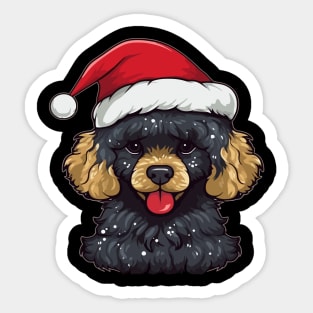 Poodle Christmas Sticker